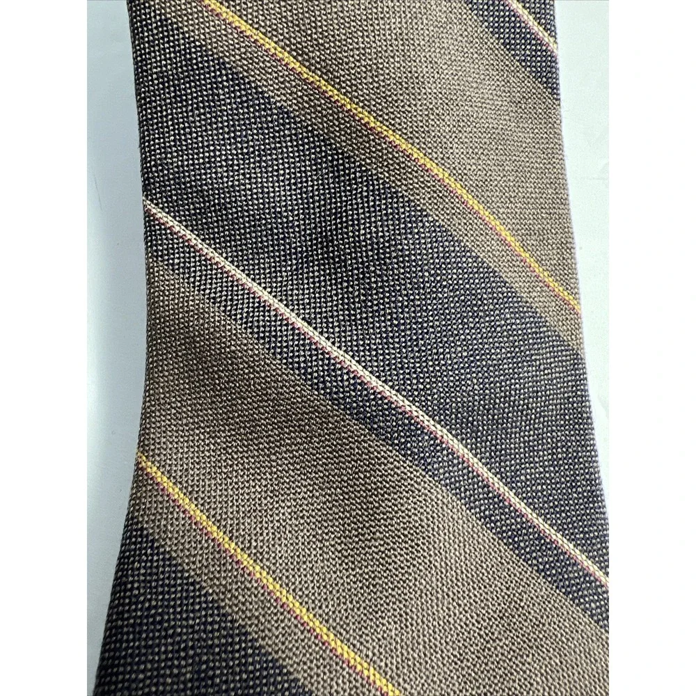 VTG Bert Pulitzer Necktie Mens Tie Tartan 100% Wool Multicolor Striped 3